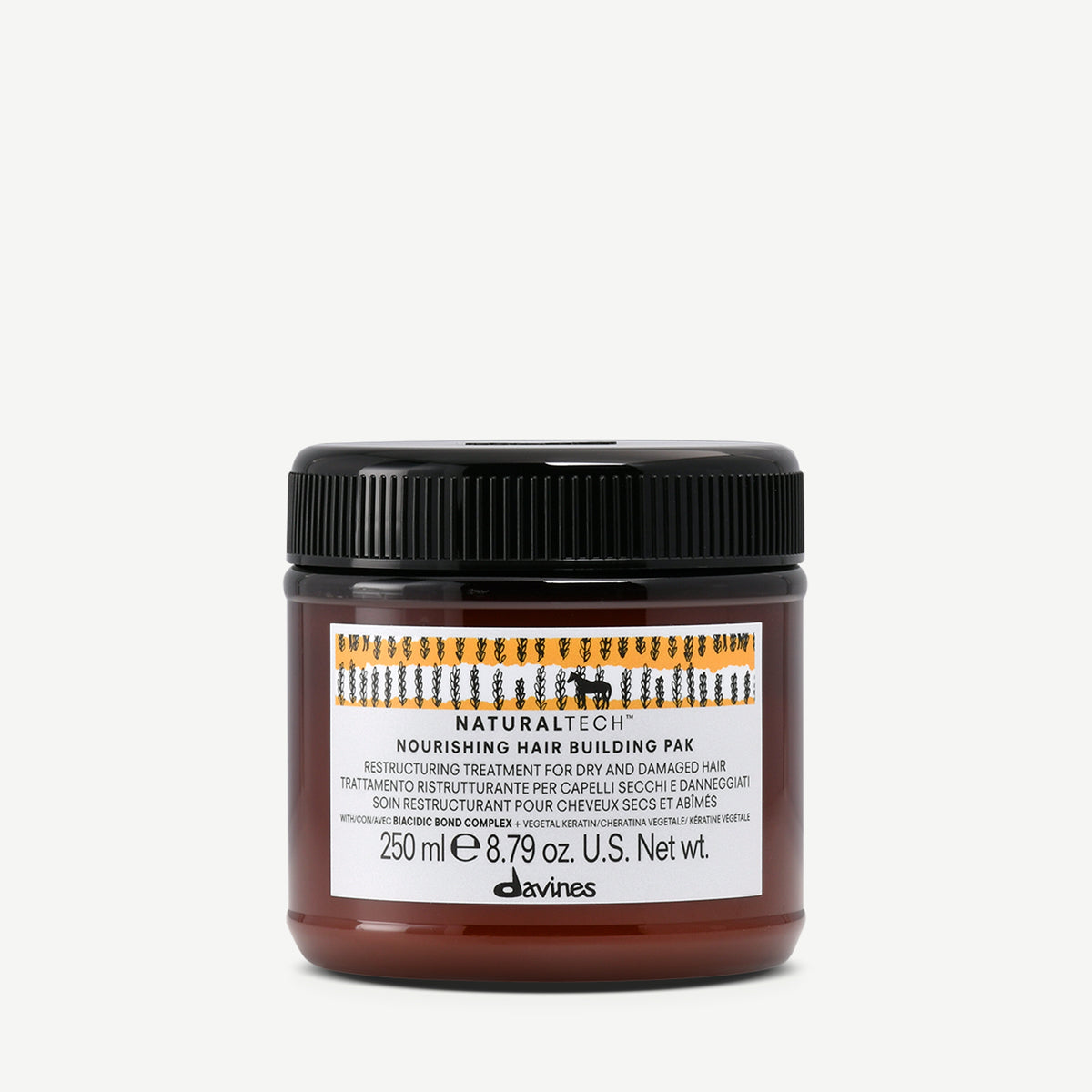 Davines NOURISHING Hair Building Pak - Restructuring mask with vegetal keratin combined with Biacidic Bond Complex for dry and brittle hair