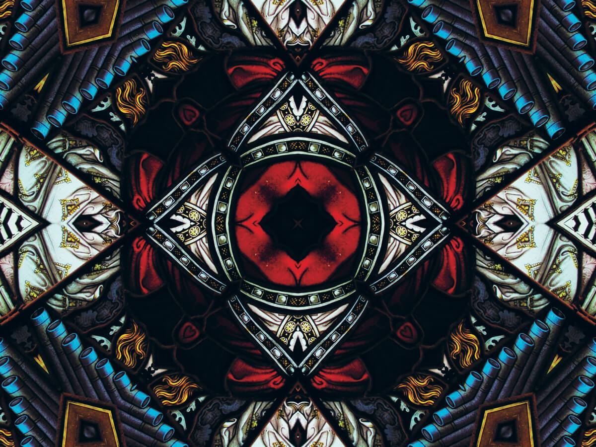 A kaleidoscope type pattern