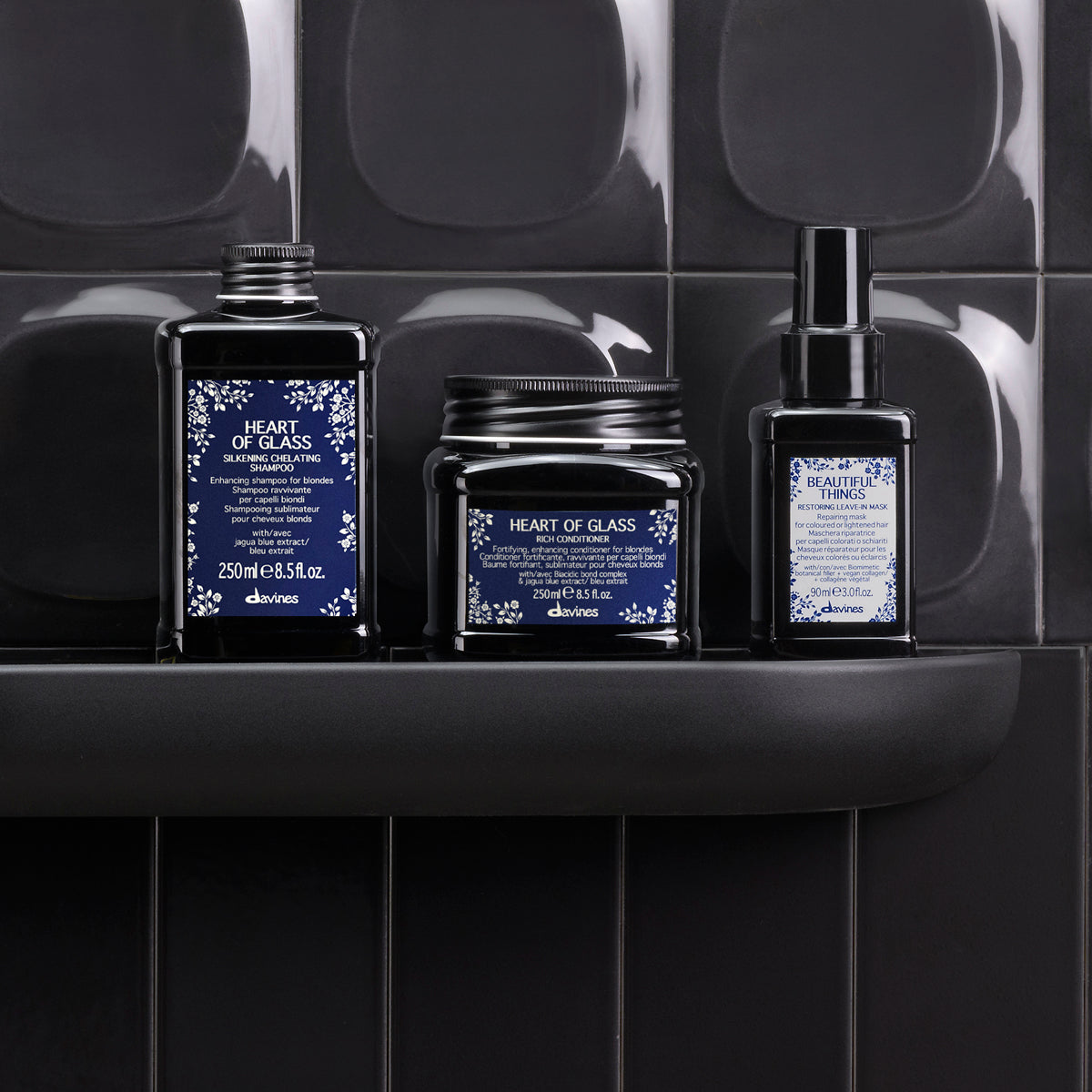 
Davines HEART OF GLASS Silkening Chelating Shampoo - Enhancing shampoo for blonde hair
