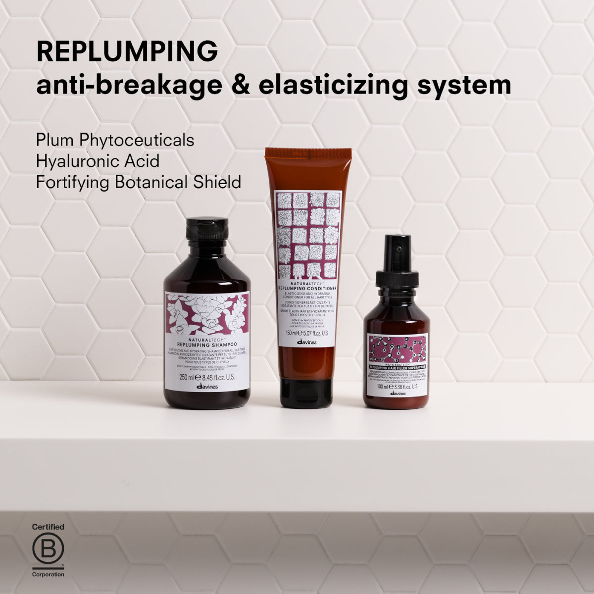 
Davines REPLUMPING Conditioner - Elasticizing and moisturizing conditioner