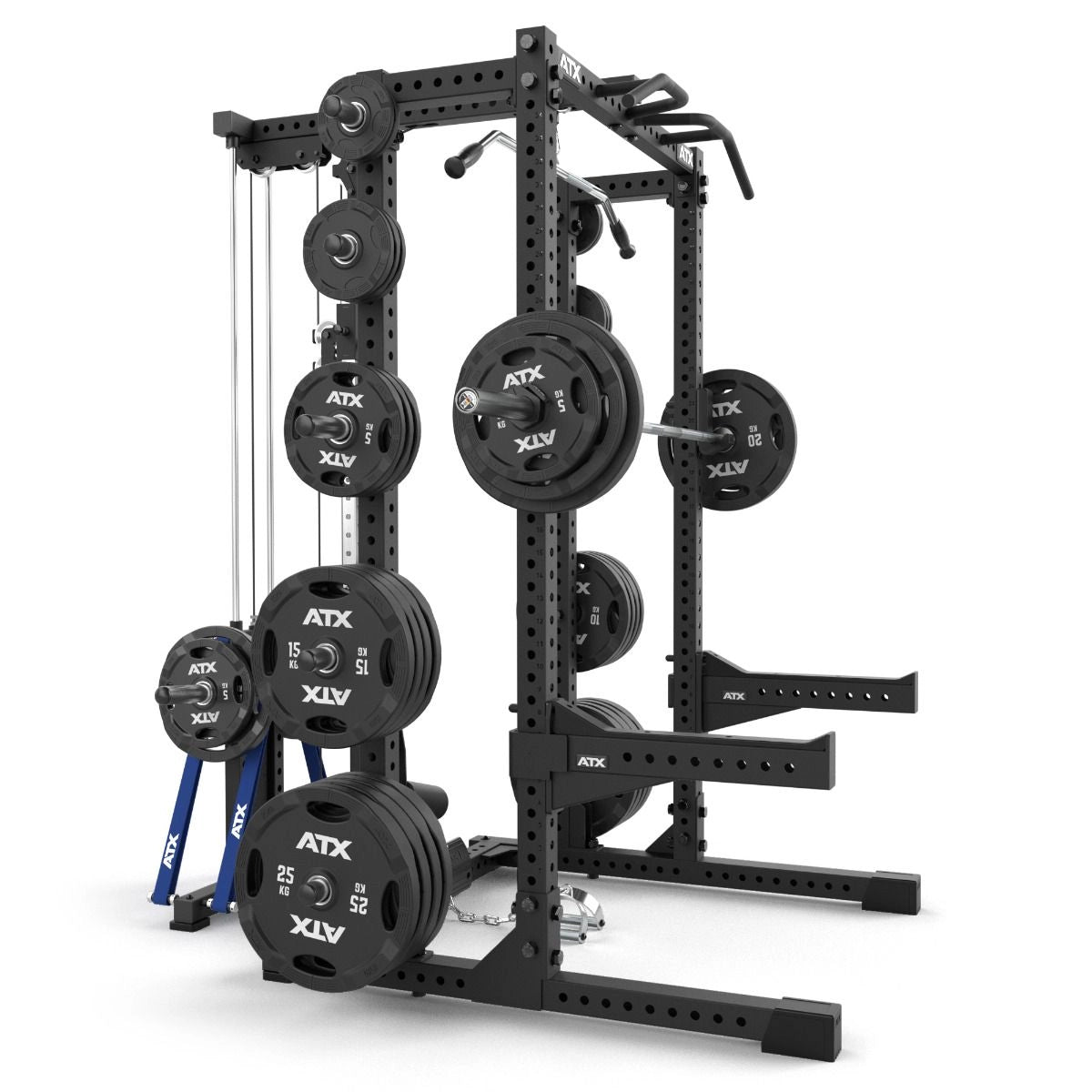 ATX® Half Rack 780 Komplettstation inkl. Extension und Plate Load Latzug - Half Rack mit Kabelzug