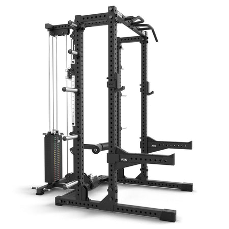 ATX® Half Rack 780 mit Extension und Latzug inkl. Steckgewichte - Half Rack mit Kabelzug