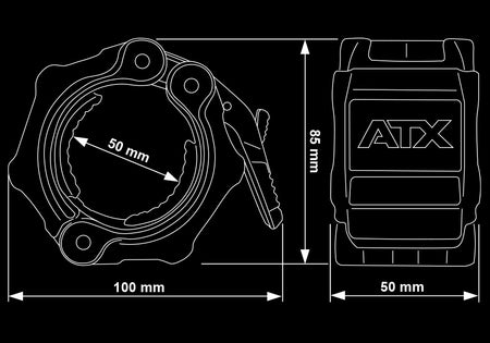 ATX® Kompressionsverschluss PRO mit Sicherung - Paar - Kompressionsverschluss 50 mm