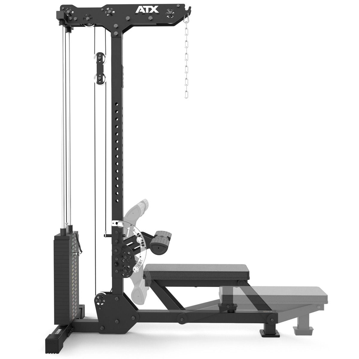 ATX® Latzug / Ruderzug LMSW - 700 - mit 115 kg Steckgewichte - Latzug / Ruderzug Kombo (Stack Weight)