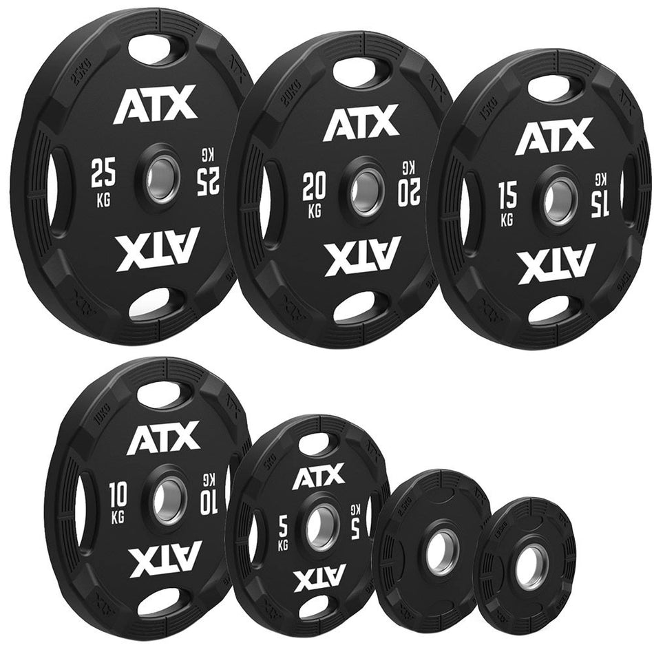 ATX® Polyurethan 4-Grip Hantelscheiben 50 mm - 1,25 kg bis 25 kg