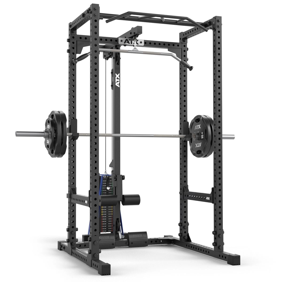 ATX® Power Rack 660 mit Latzug 115 kg Steckgewichte - Höhe 215 cm - Power Rack mit Kabelzug