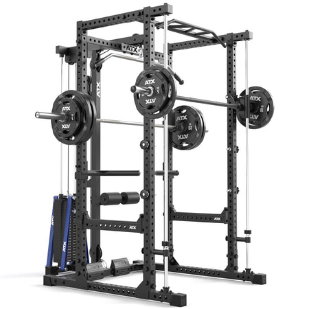 ATX® Power Rack Komplettstation 640/660 - mit Latzug Steckgewichte & Multipresse - Power Rack mit Kabelzug + Multipresse