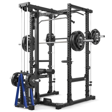 ATX® Power Rack Komplettstation 660 Höhe 215 cm - mit Plate Load Latzug & Multipresse - Power Rack mit Kabelzug + Multipresse
