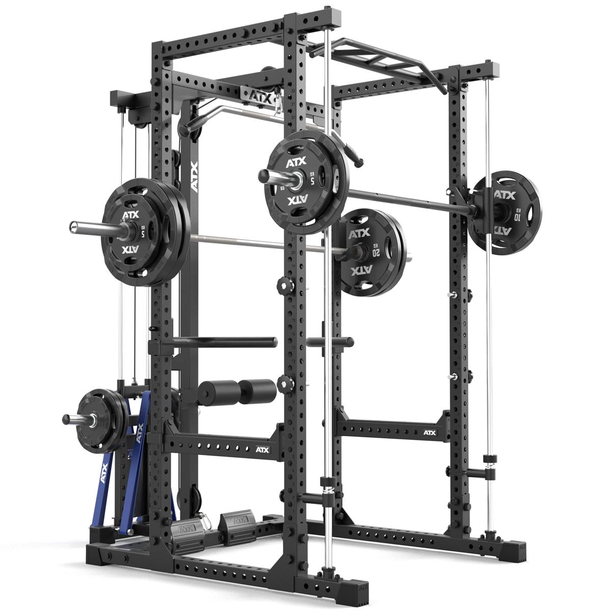 ATX® Power Rack Komplettstation 660 Höhe 215 cm - mit Plate Load Latzug & Multipresse - Power Rack mit Kabelzug + Multipresse