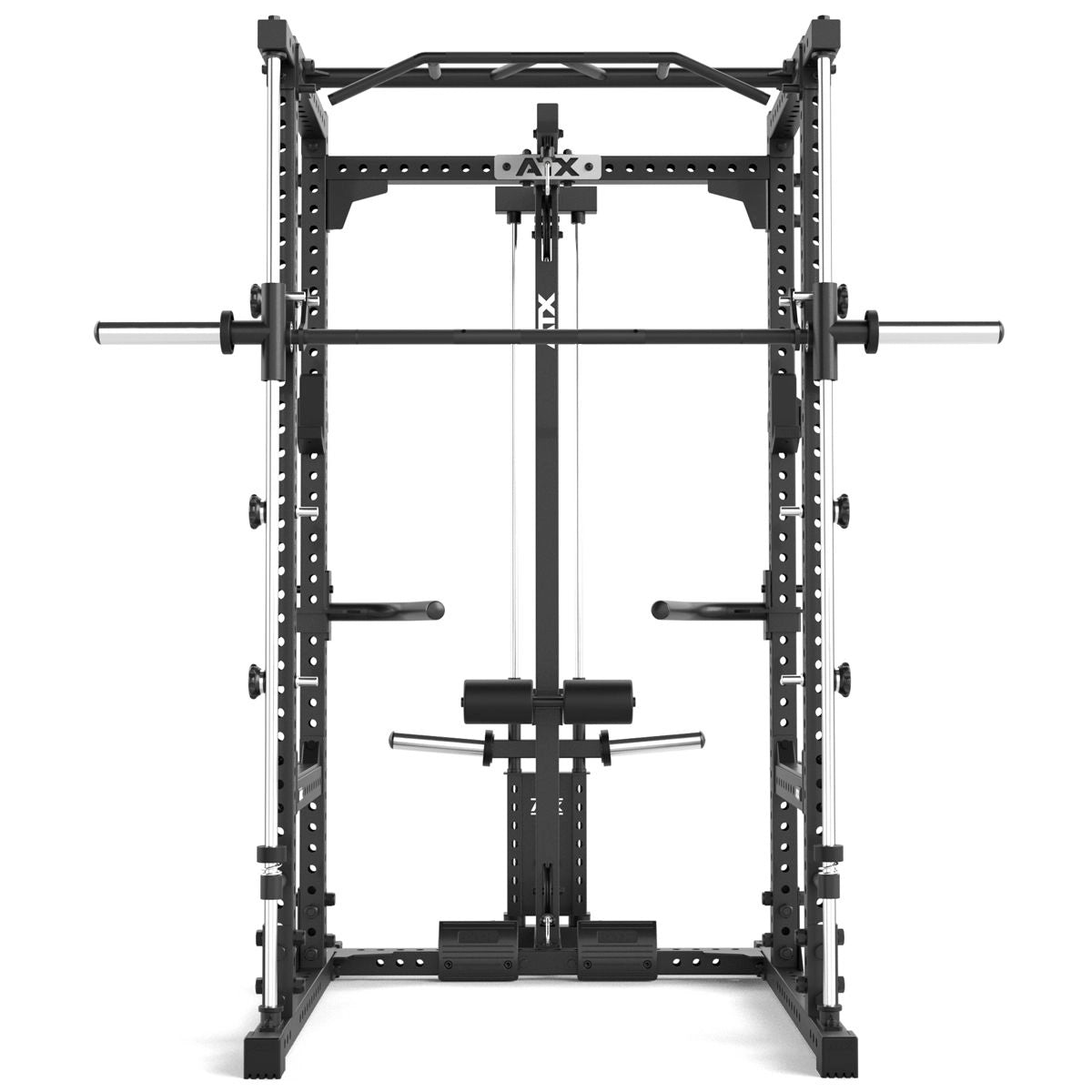 ATX® Power Rack Komplettstation 660 Höhe 215 cm - mit Plate Load Latzug & Multipresse - Power Rack mit Kabelzug + Multipresse